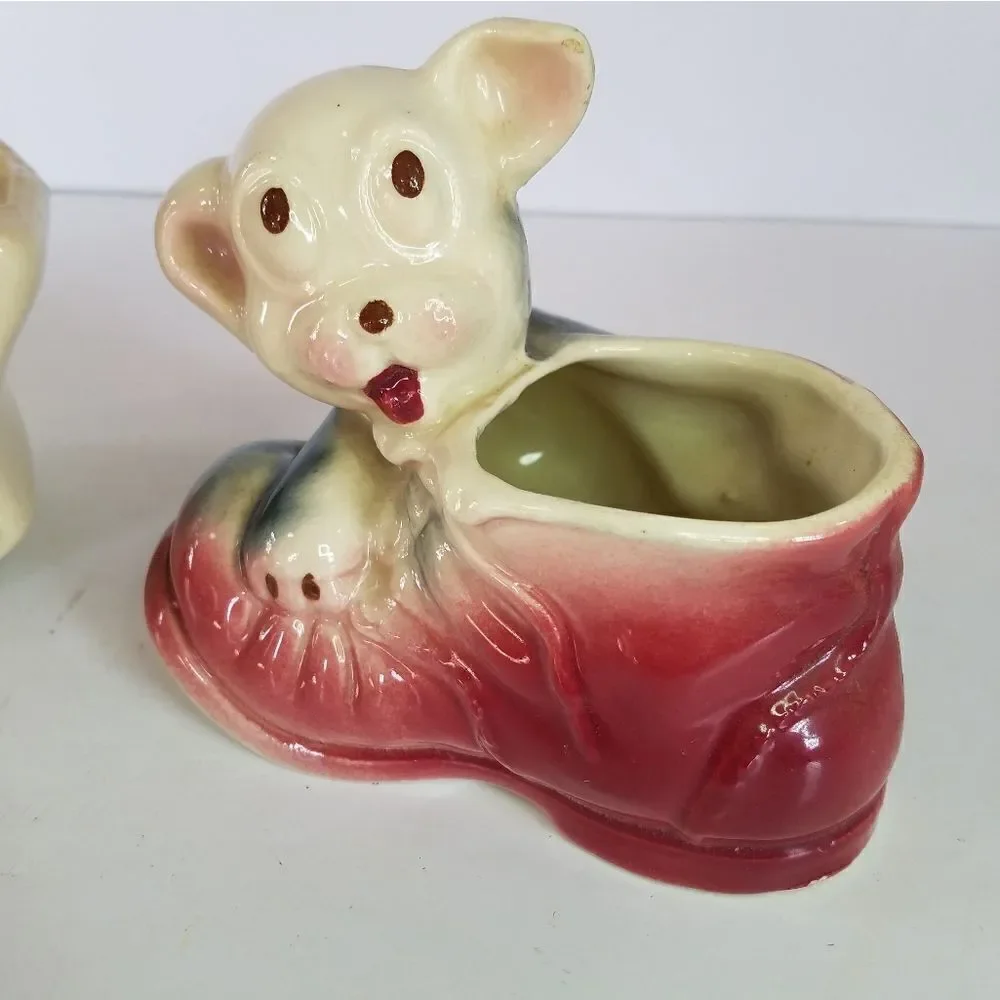 Set of Two Vintage Retro 1950s Shawnee Ceramic Planters